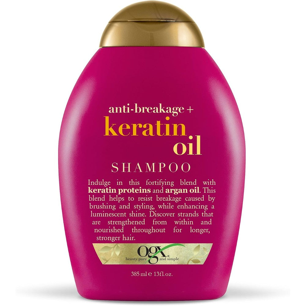 OGX Anti-Breakage Keratin Oil Shampoo front bottle view