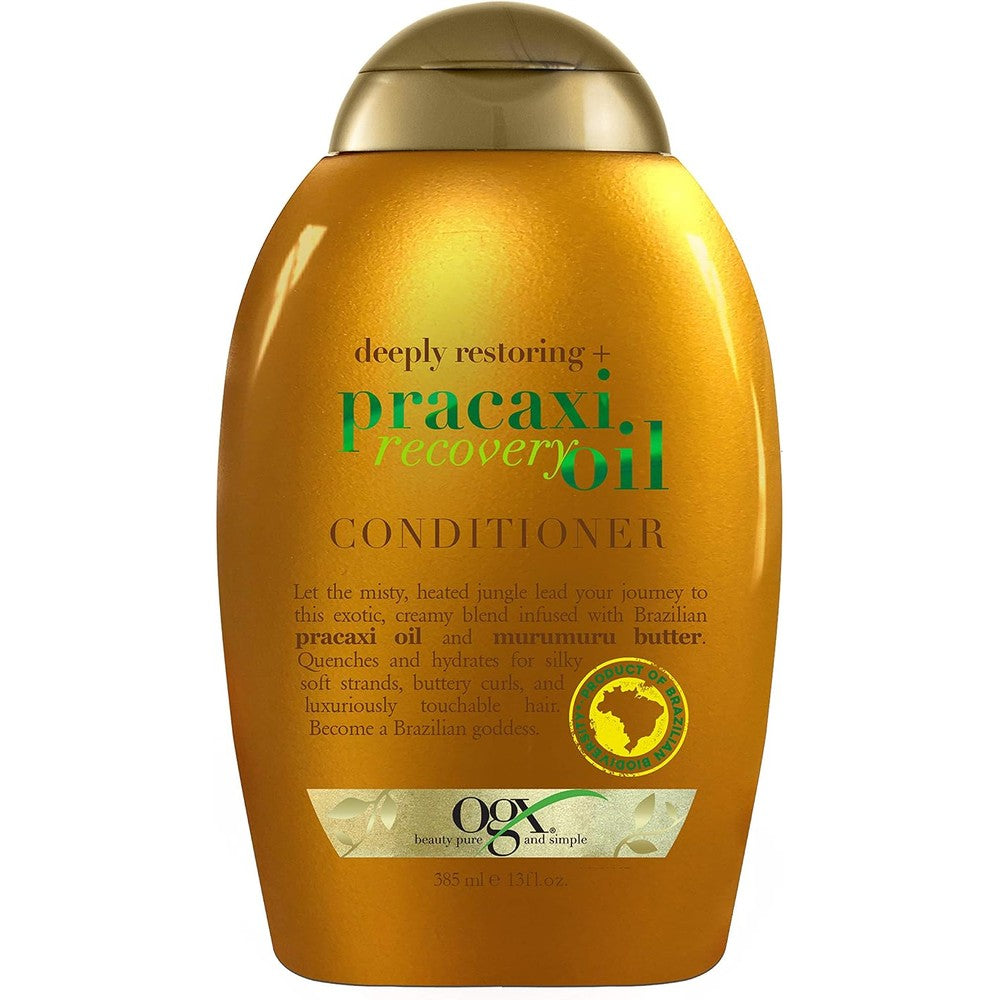 OGX Pracaxi Recovery Oil Anti Frizz Conditioner front view showing premium USA packaging.
