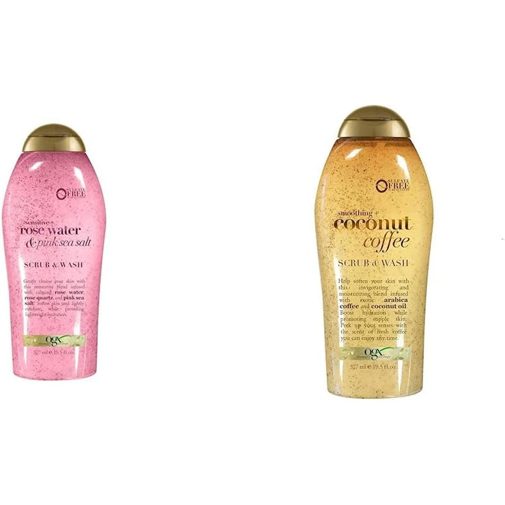 OGX Smoothing and Coconut Coffee Exfoliating Body Scrub and Wash front bottle view