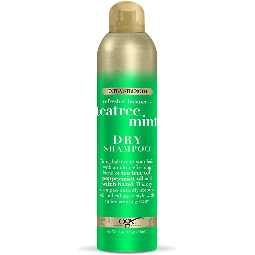 OGX Extra Strength Refresh and Balance Tea Tree Mint Dry Shampoo bottle front view