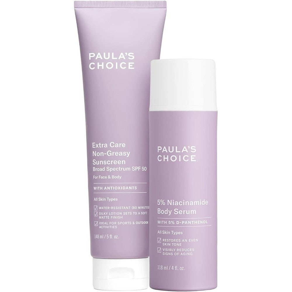 Paula's Choice 5% Niacinamide Body Serum and Sunscreen Set front packaging view