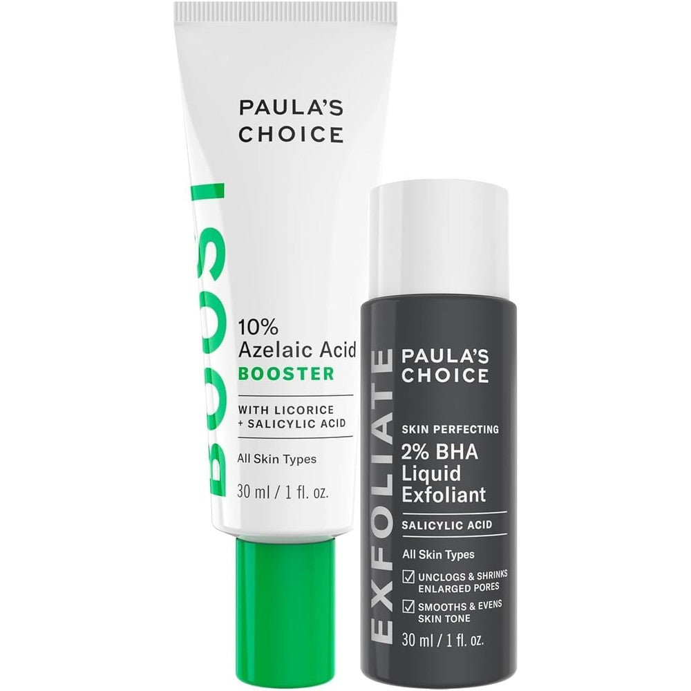 Paula's Choice 10% Azelaic Acid Booster and 2% BHA Duo skincare set front view