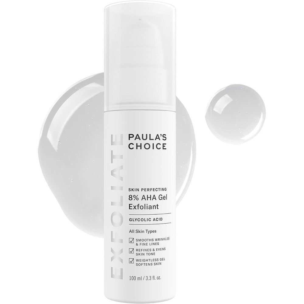 Paula's Choice Skin Perfecting 8 Percent AHA Gel Exfoliant With Glycolic Acid Chamomile And Green Tea For All Skin Types 100 Milliliters