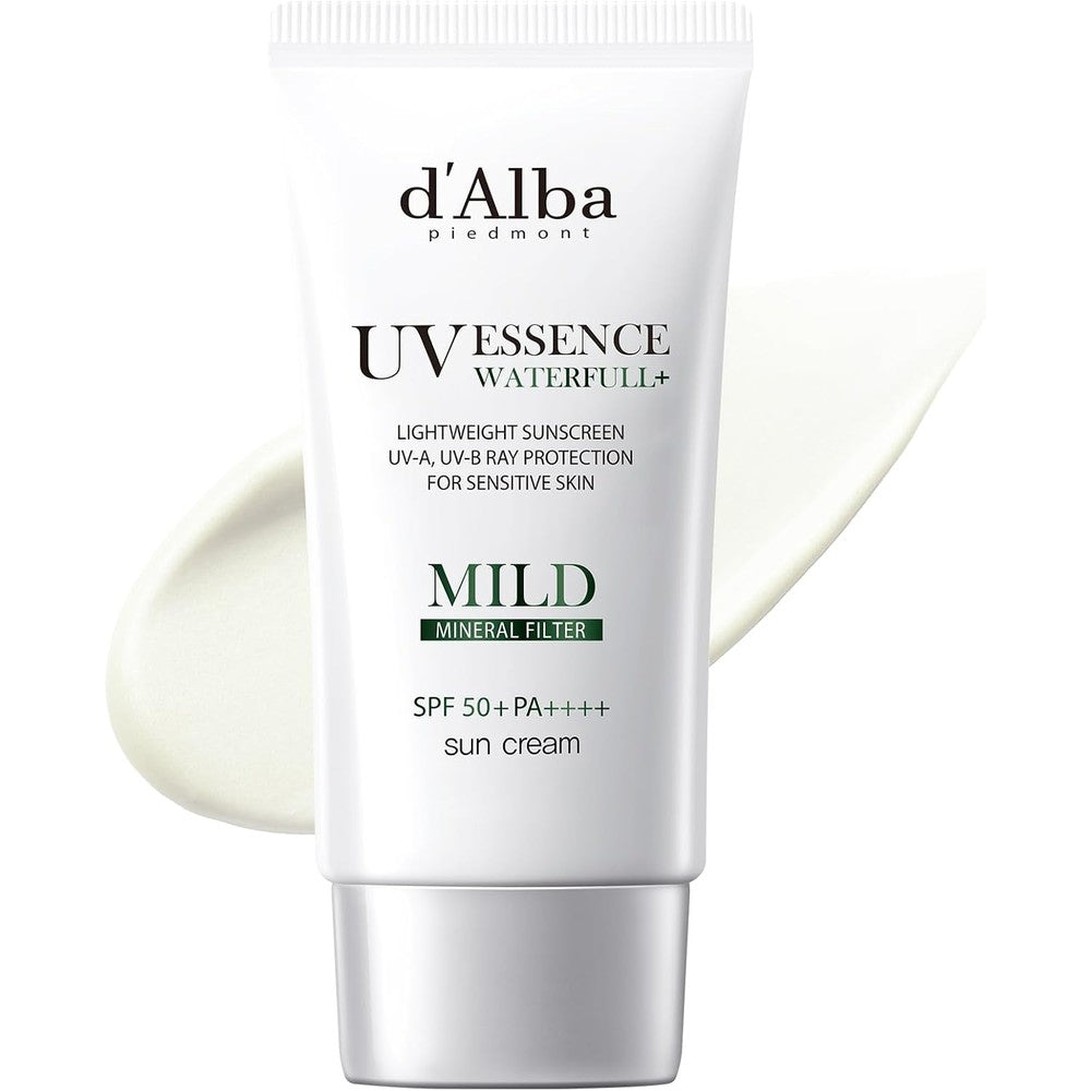 D'Alba Piedmont Italian White Truffle Waterfull Mild Sunscreen bottle front view