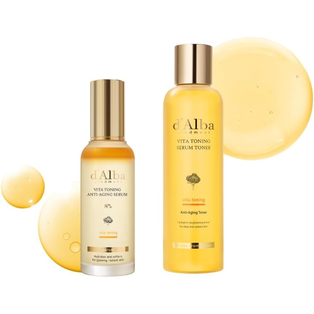 D'alba Piedmont Vita Toning Anti-Aging Serum and Toner set front view