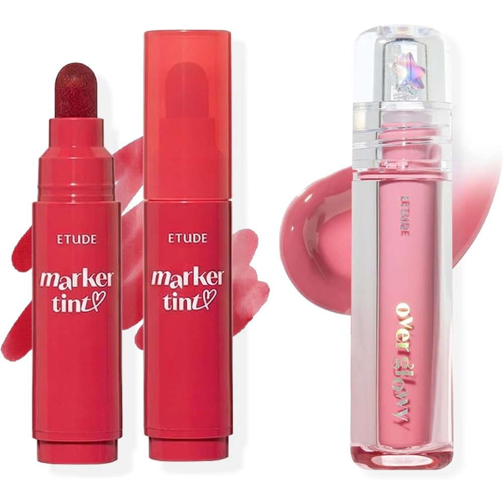 ETUDE lip tint and gloss set front view showcasing the authentic Korean beauty packaging.