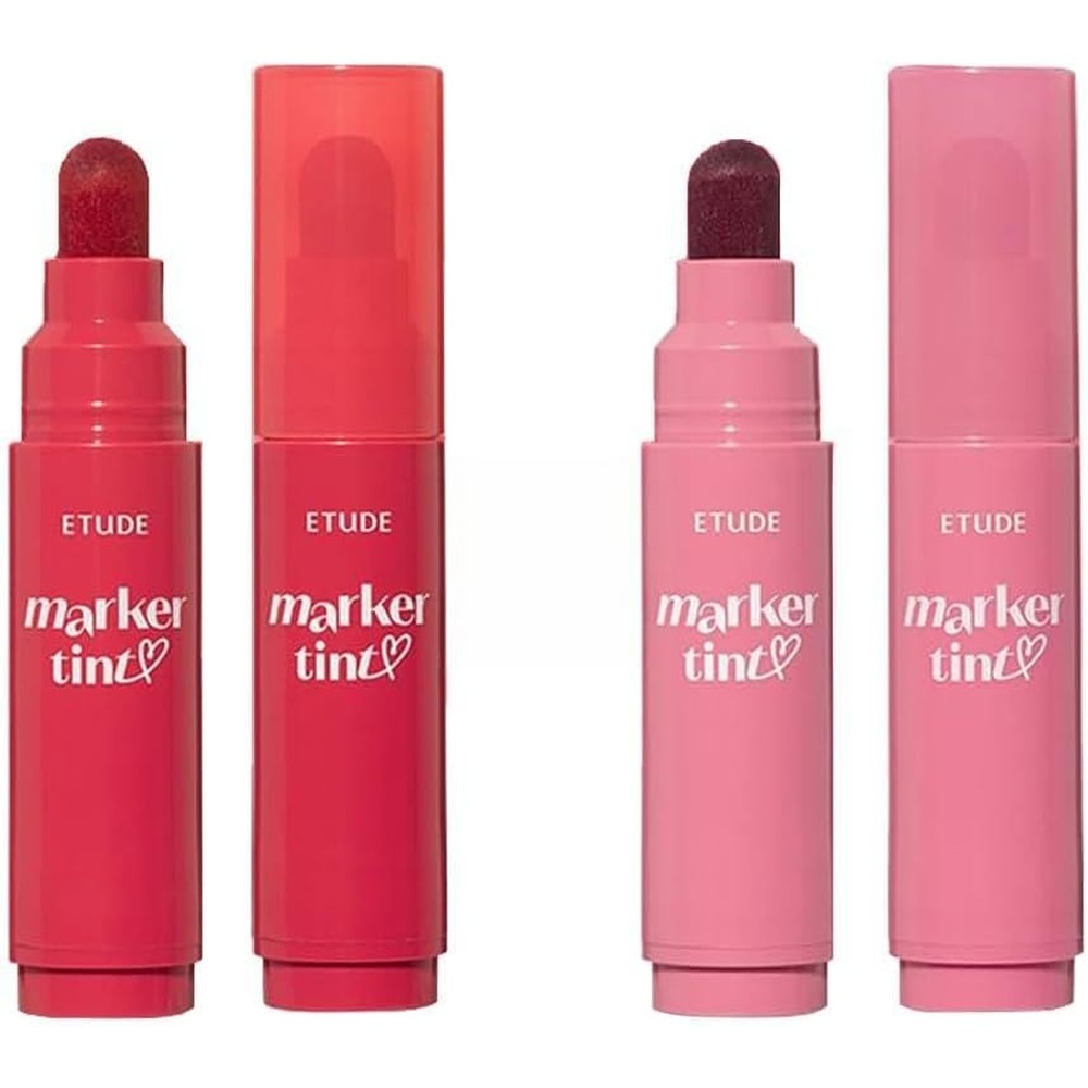 Etude Dear Darling Lip Stain Marker Tint set front view showing the dual shades.