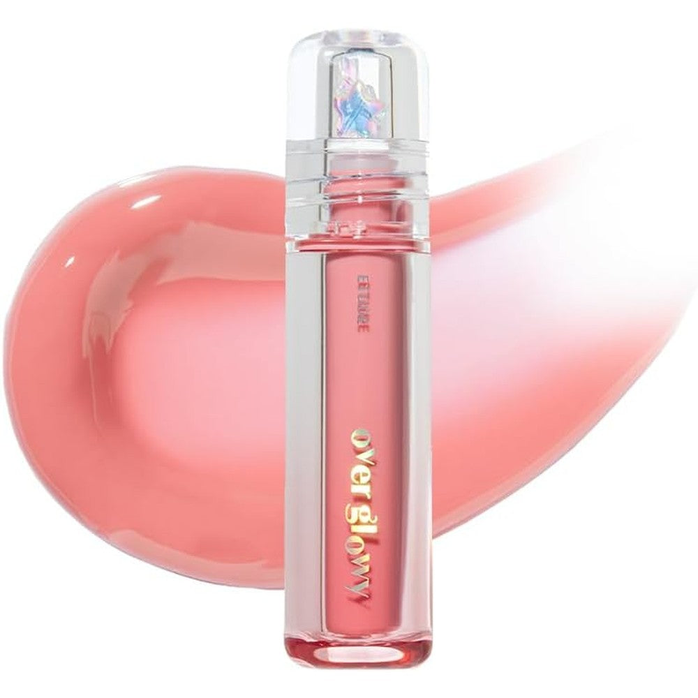 ETUDE Over Glowy Lip Gloss Sweety Cream front view showing the holographic cap design.