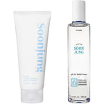 Etude SoonJung foam cleanser and relief toner set front view featuring full product packaging.