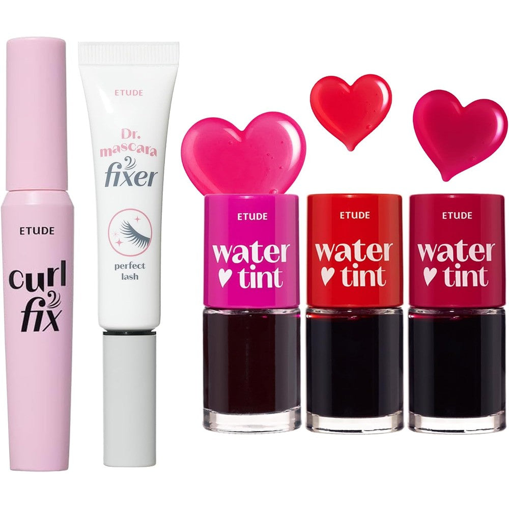 ETUDE Curl Fix Mascara and Dr Mascara Fixer and Water Tint set front view