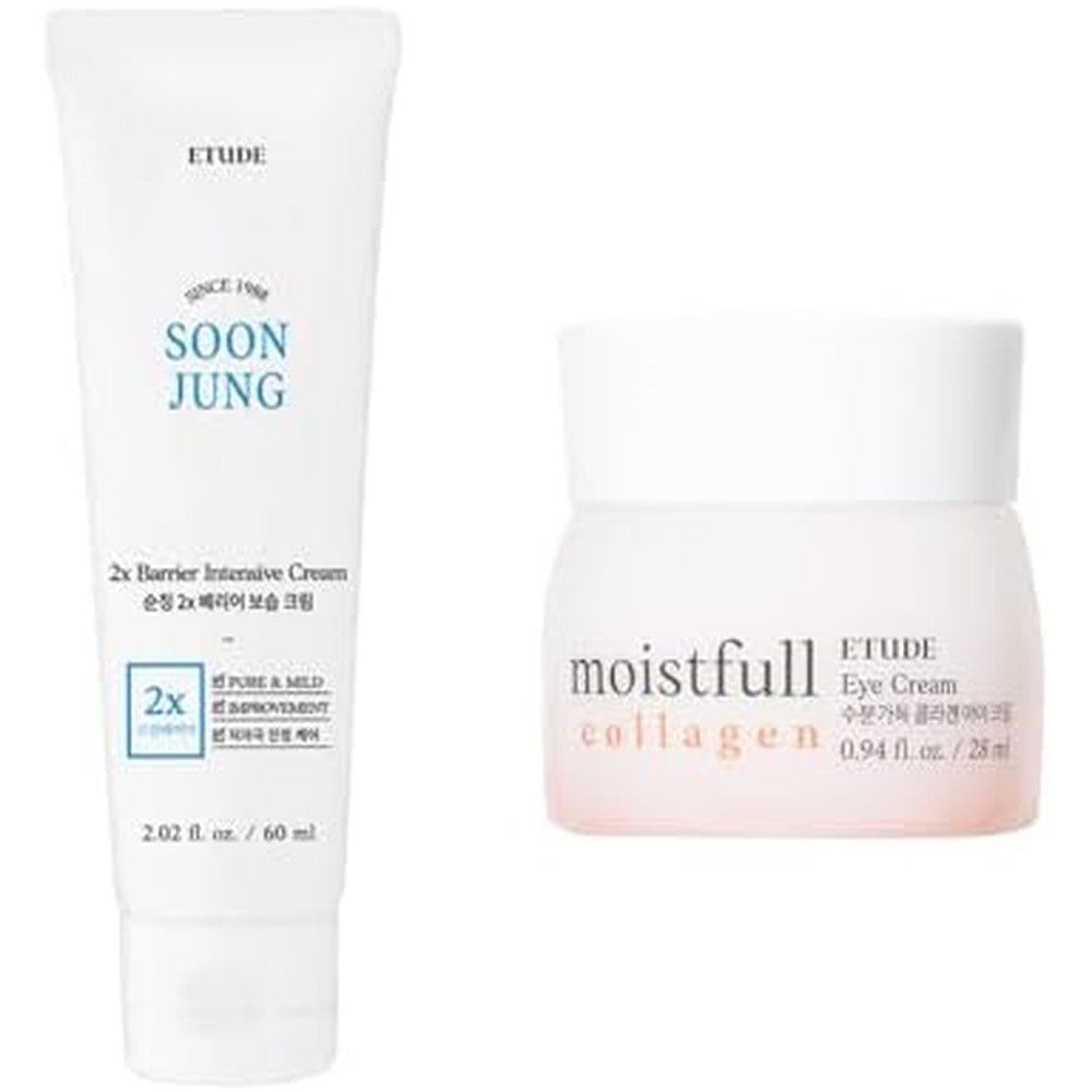 ETUDE SoonJung Intensive Cream and Collagen Eye Cream front view authentic Korean skincare set