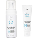 ETUDE SoonJung Barrier Intensive Cream and Whip Cleanser duo packaging front view.