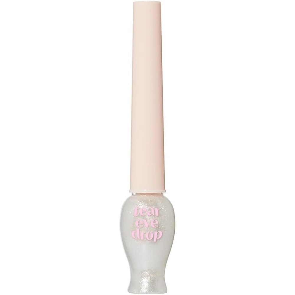 Etude Tear Drop Eyeliner front view showing the transparent bottle and silver cap.