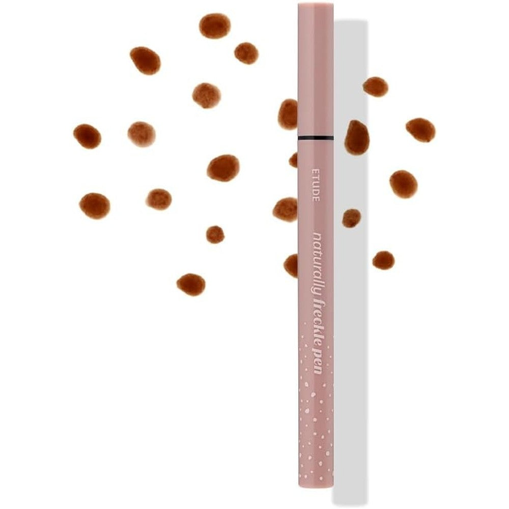 ETUDE Naturally Freckle Pen Medium Brown front view showing the slim applicator pen