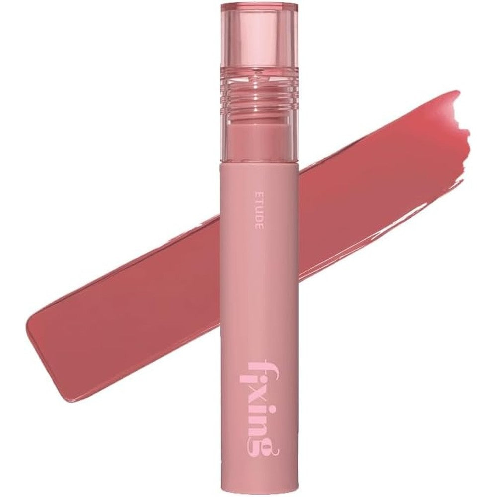 ETUDE Fixing Tint 05 Midnight Mauve liquid lipstick front view showing product packaging and applicator brush.