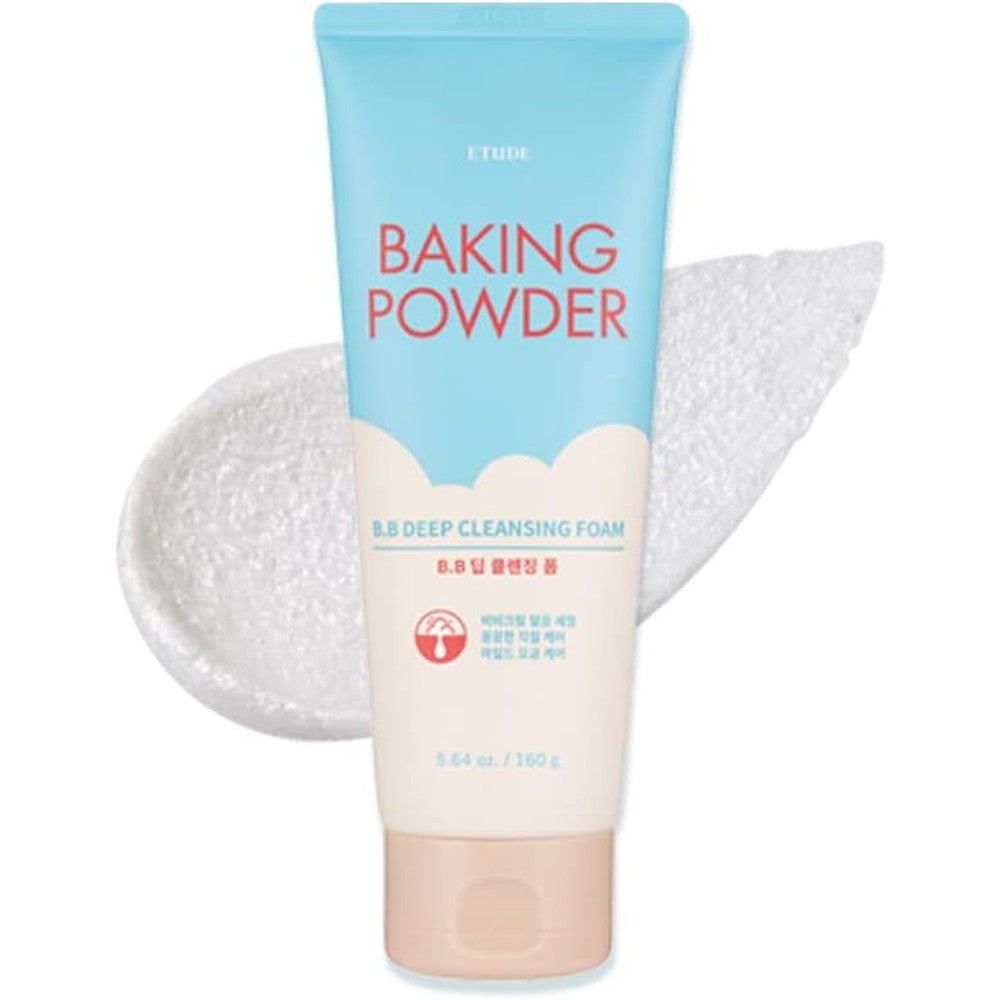 ETUDE Baking Powder Deep Cleansing Foam front view for Korean skincare routine