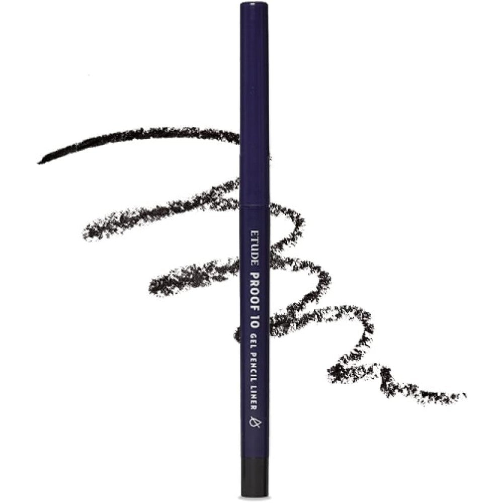 ETUDE Proof 10 Gel Pencil Liner front view showing the sleek black packaging and precise tip.