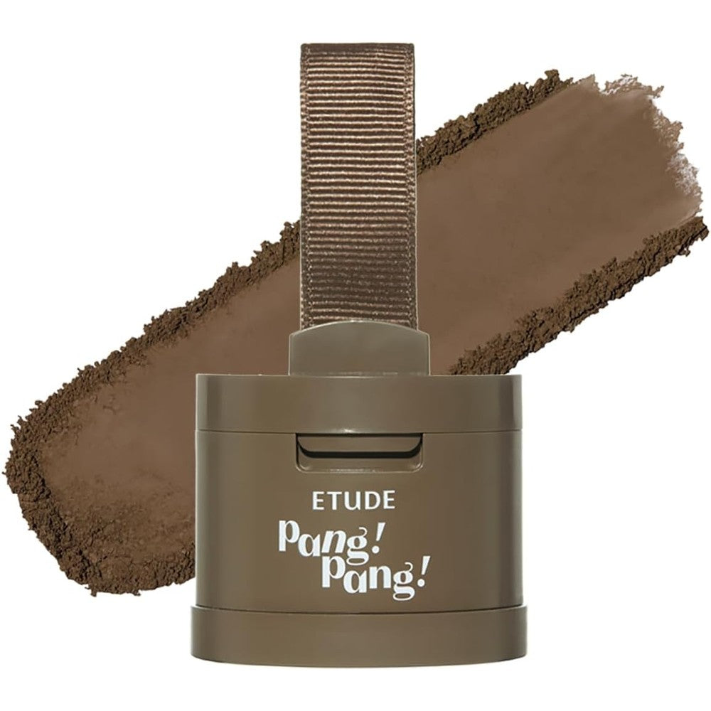 ETUDE Hair Pang Pang Shadow Light Brown front view compact container with cushion applicator.