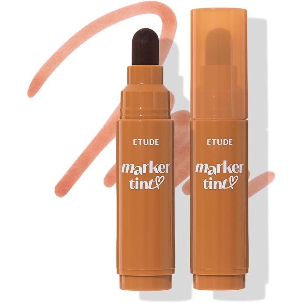 ETUDE Dear Darling Marker Tint 12 Mocha Brown front view of the packaging and felt tip pen applicator.