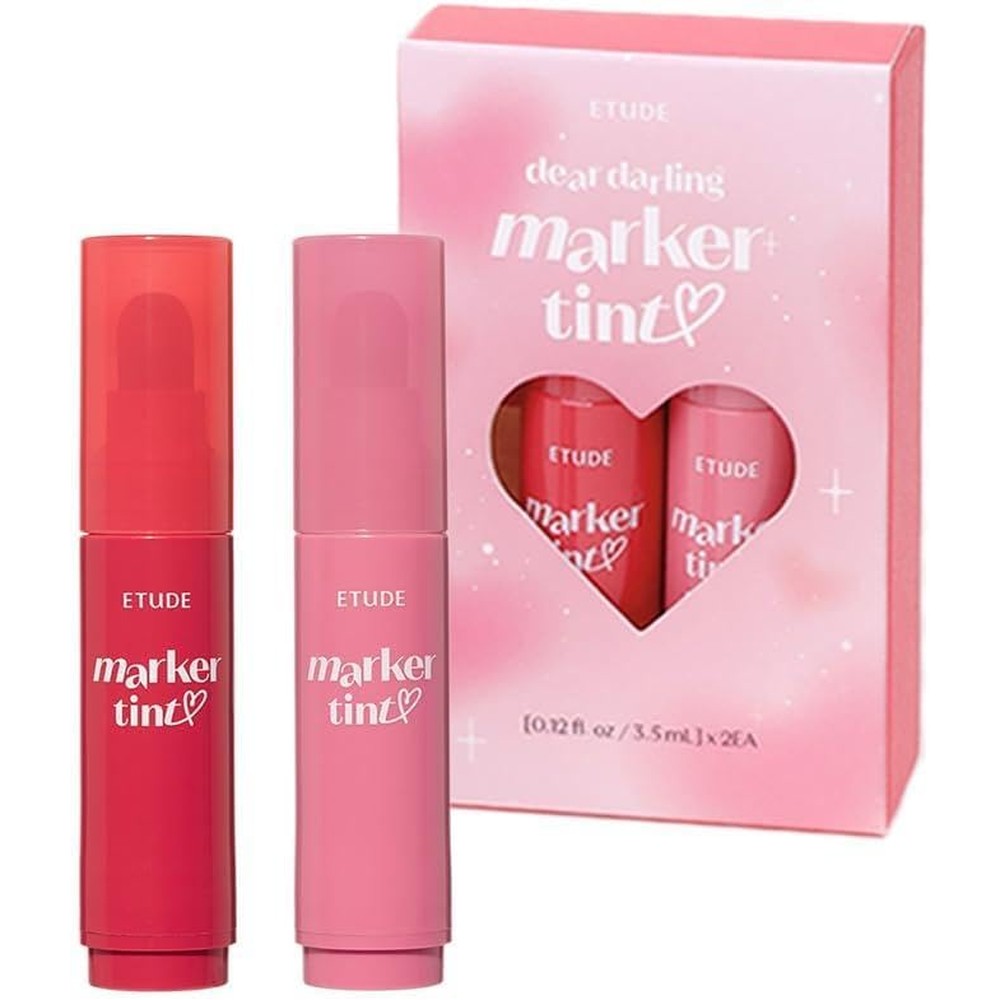 Etude Dear Darling Marker Tint set front view hydrating lip stain duo