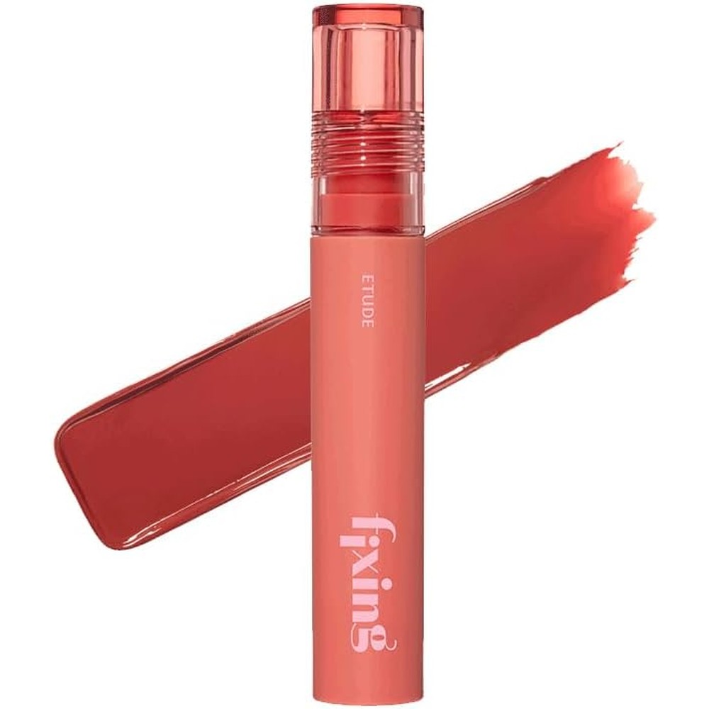 ETUDE Fixing Tint 02 Vintage Red front view packaging matte liquid lipstick
