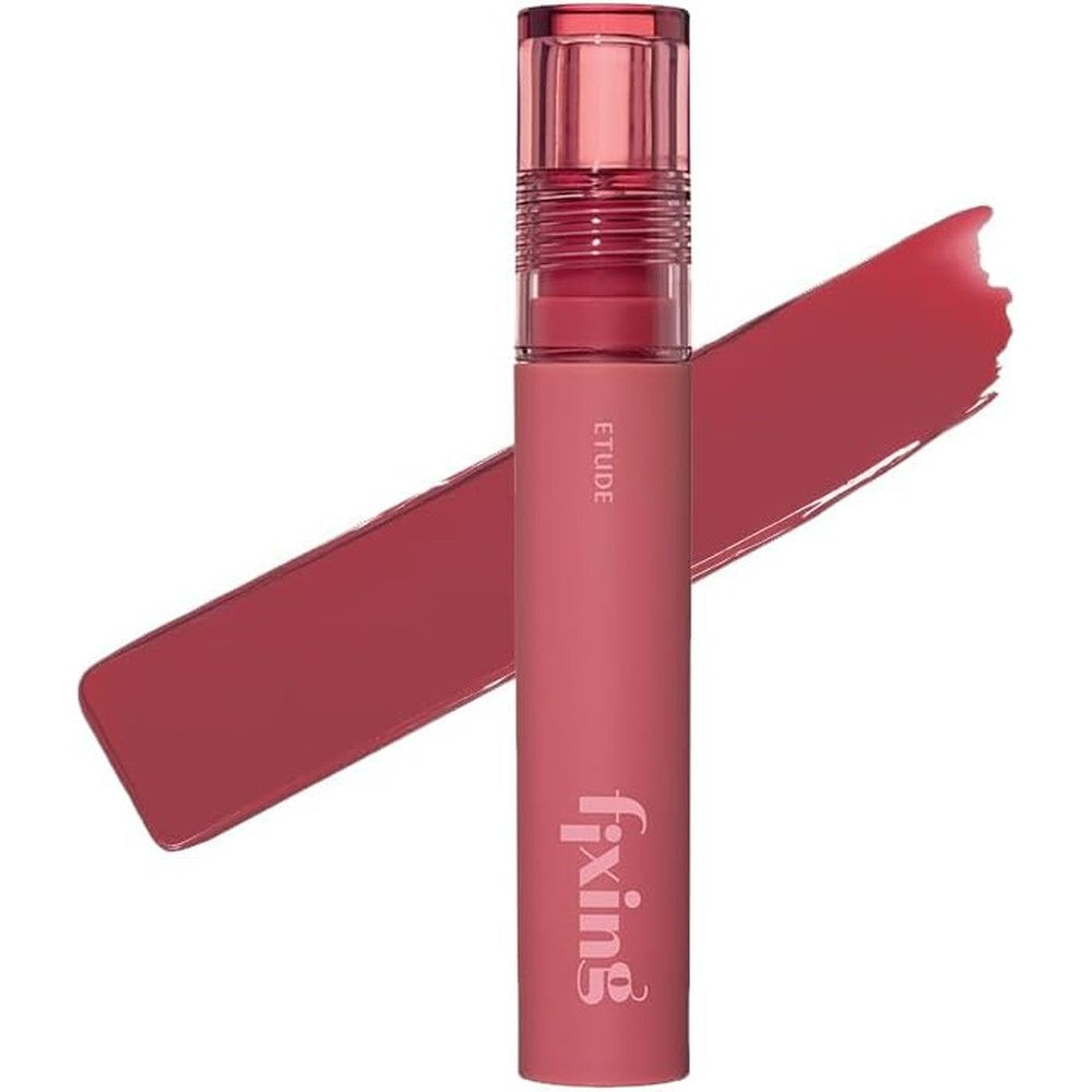 ETUDE Fixing Tint Pink Fig liquid lipstick front view showing the product packaging.