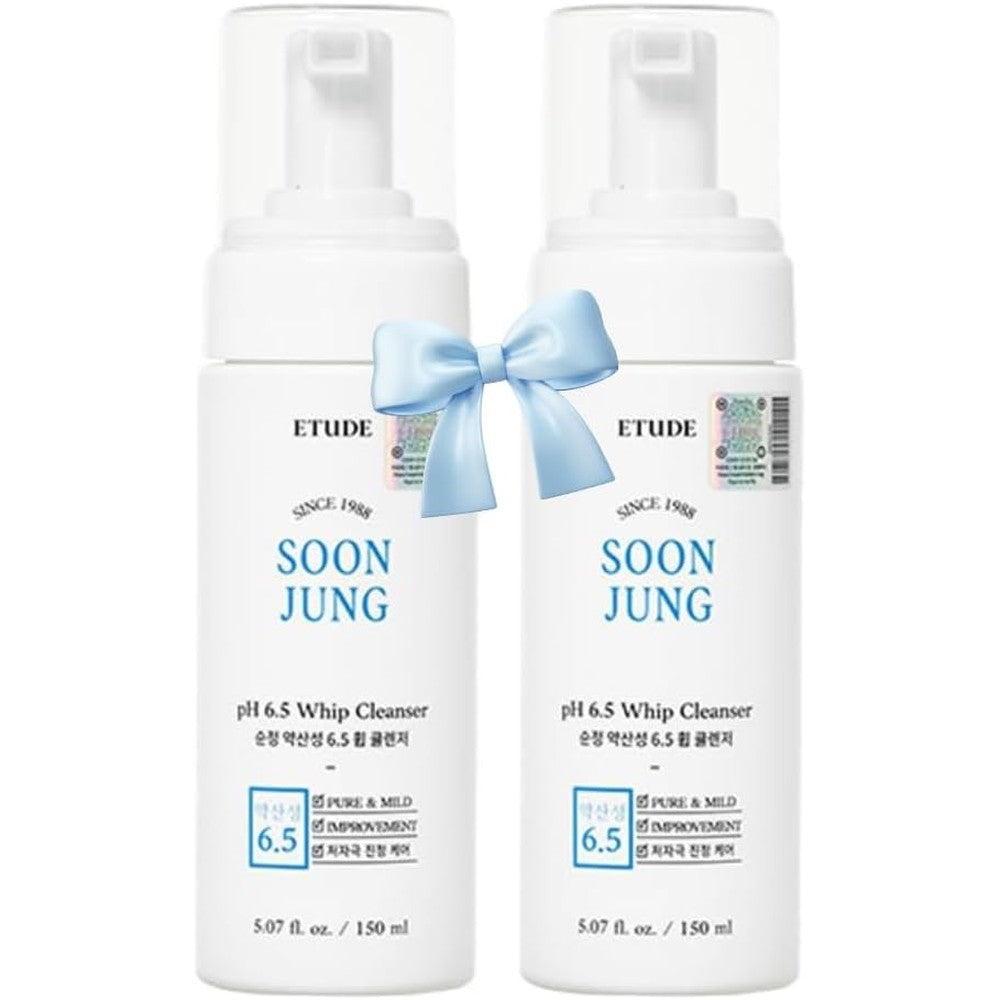 ETUDE SoonJung pH 6.5 Whip Cleanser Duo Set front view foaming face wash