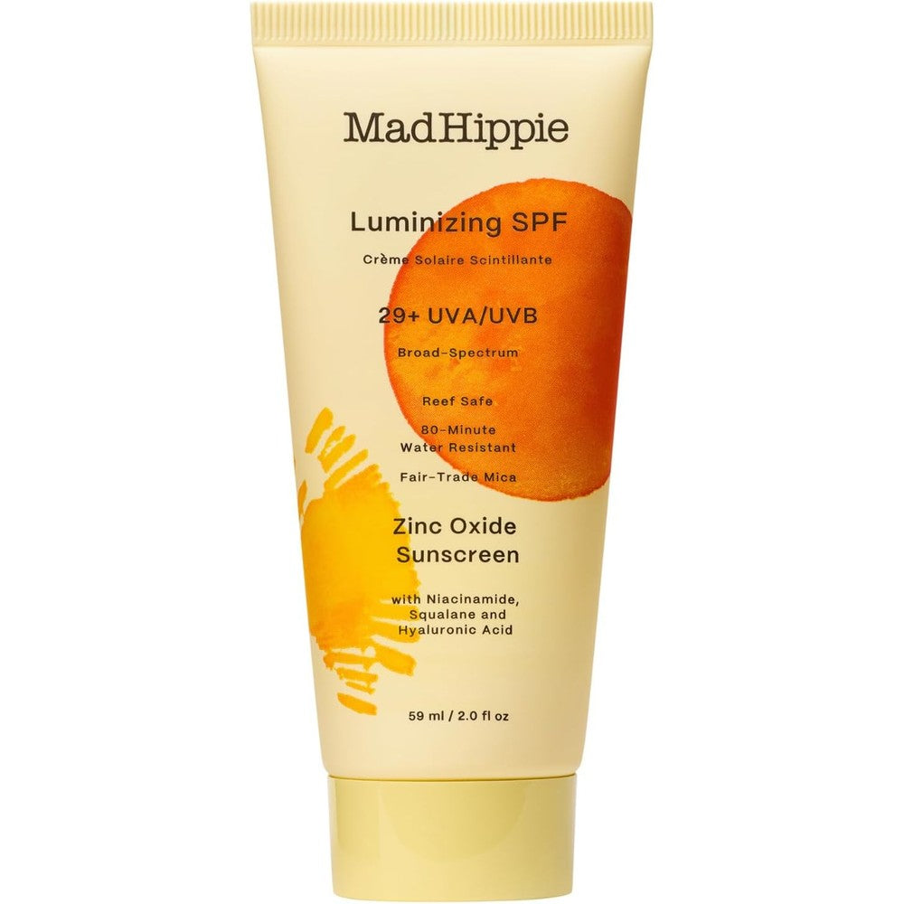 Mad Hippie Luminizing SPF 29+ Zinc Oxide Sunscreen Face Cream With Niacinamide And Hyaluronic Acid 2 Fluid Ounces