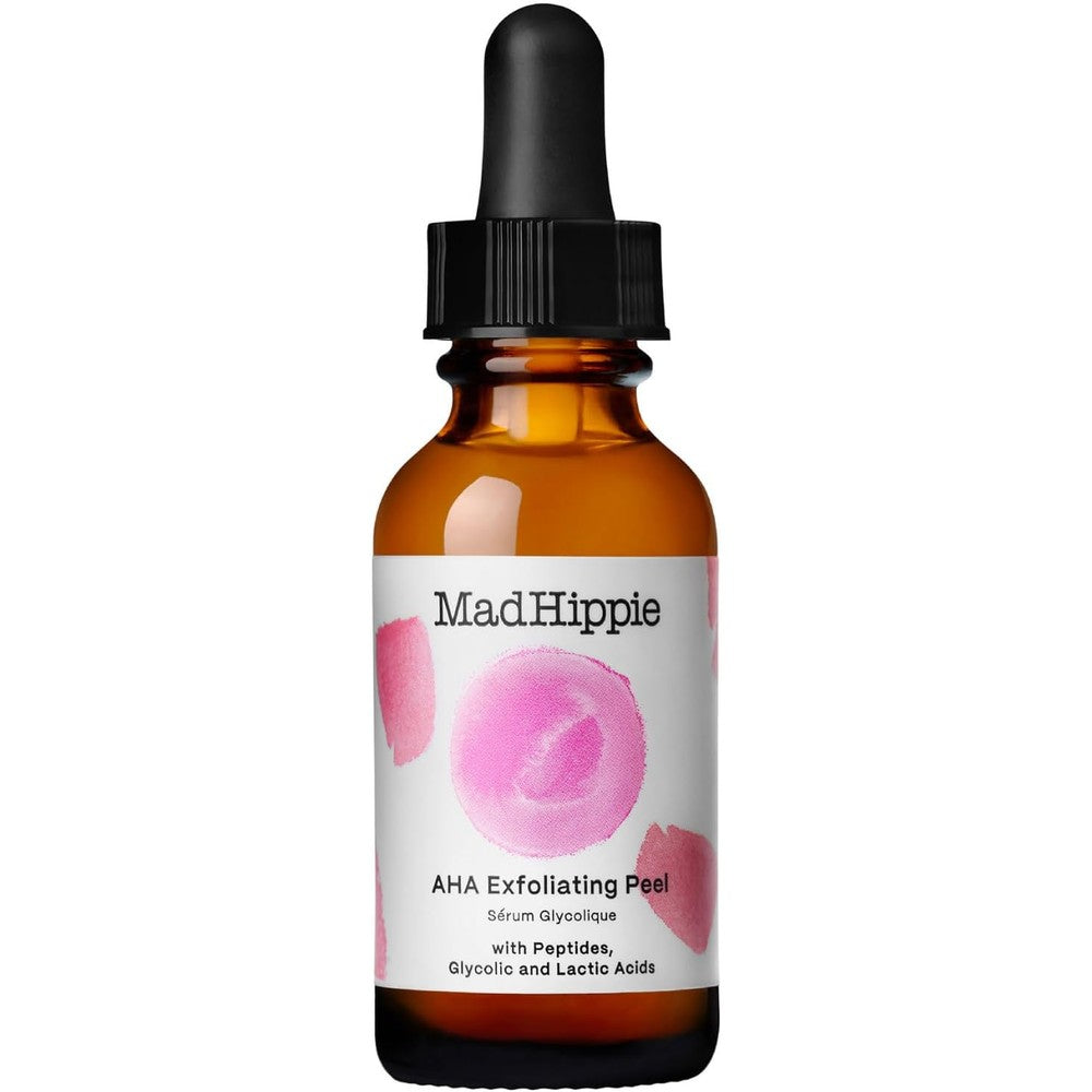 Mad Hippie AHA Exfoliating Peel And Eye Cream Pack With Glycolic And Lactic Acid For Brightening And Anti Aging Care 30 Milliliters