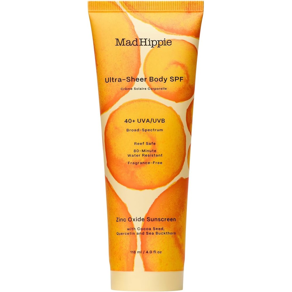 Mad Hippie Body Sunscreen SPF 40 Ultra Sheer Mineral Lotion With Zinc Oxide Antioxidant Protection Fragrance Free 4 Fluid Ounce