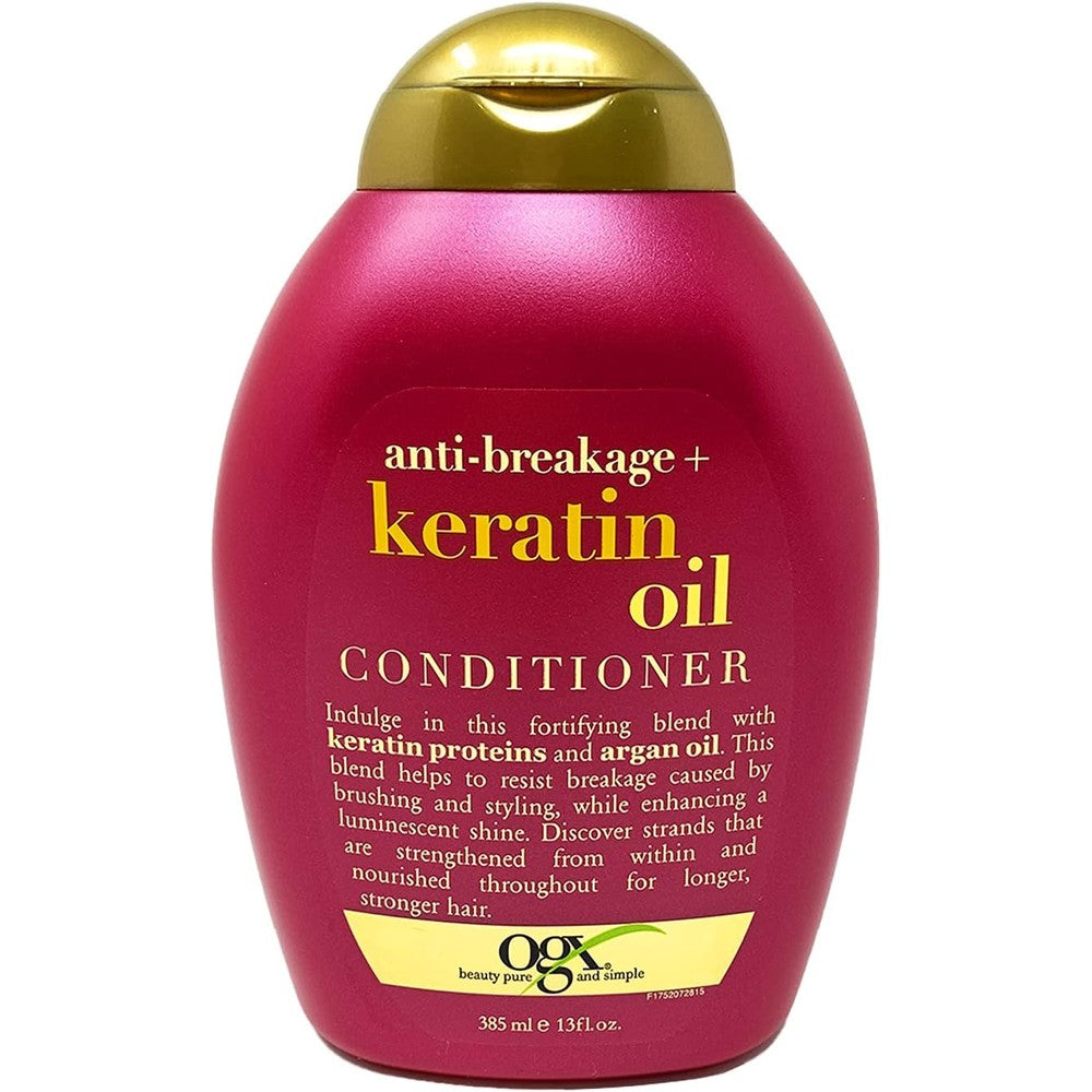 OGX Anti Breakage Keratin Oil Conditioner For Damaged Hair Strength And Length Imported From USA Twin Pack Pack Of Two Thirteen Ounce Bottles