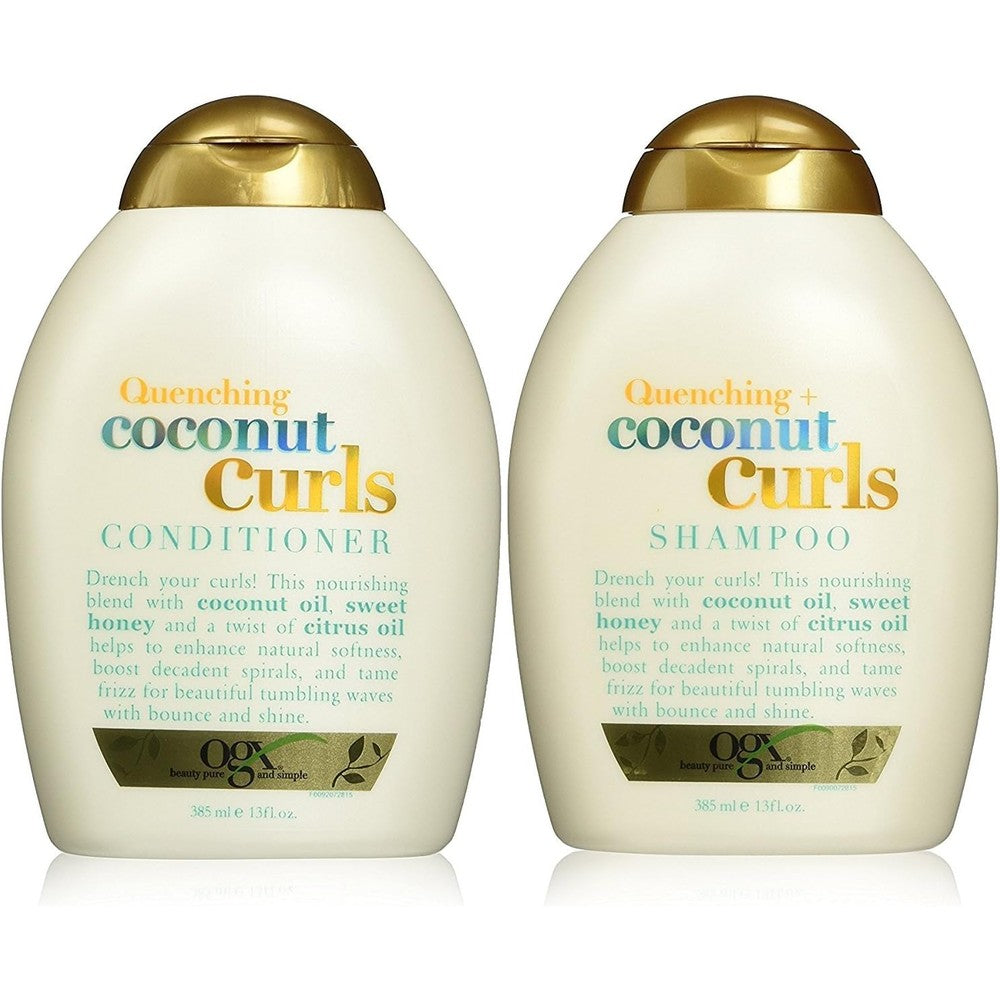 OGX Quenching Plus Coconut Curls Shampoo And Conditioner Bundle 385 Milliliters Each