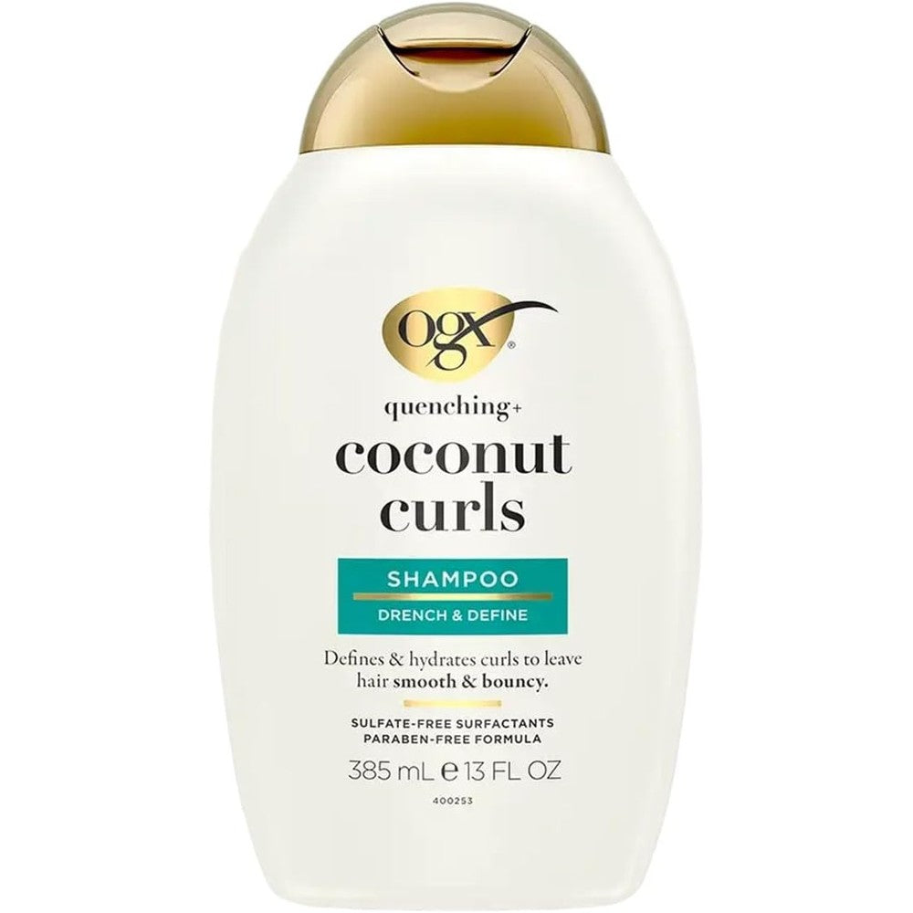 Ogx Quenching Plus Coconut Curls Shampoo For Curly Hair With Coconut Oil And Sweet Honey 384 Milliliters Pack Of 2