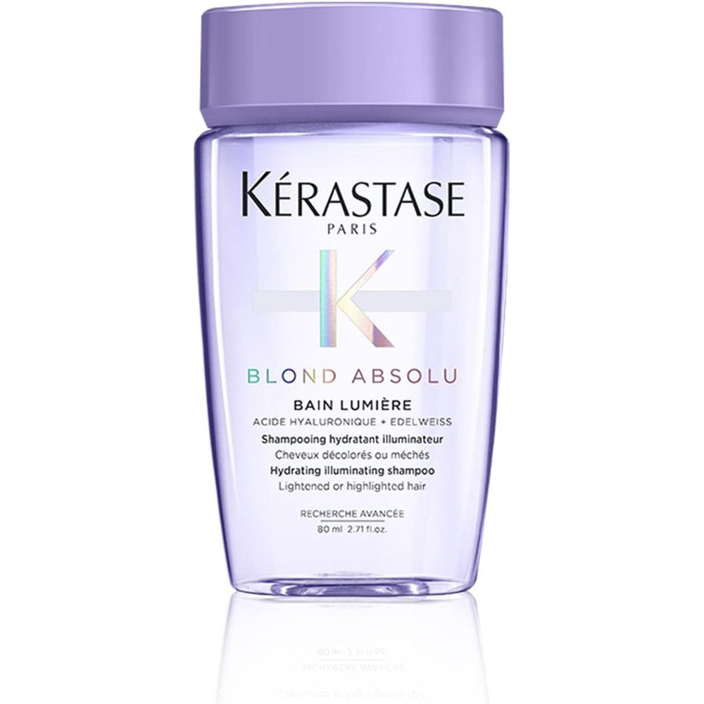 Kerastase Blond Absolu Lumiere Illuminating Shampoo For Lightened And Highlighted Hair, Intensely Hydrates And Illuminates Shiny Hair, 80 Milliliters