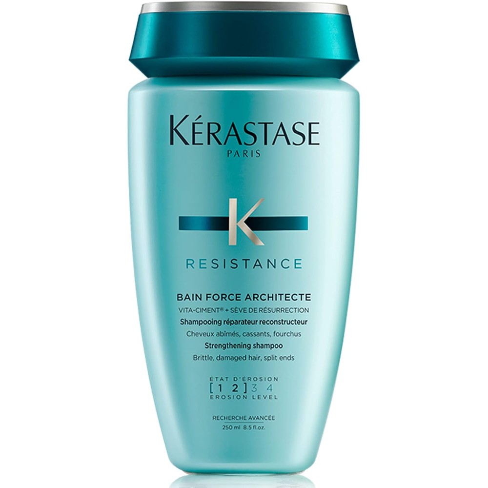 Kérastase Resistance Bain Force Architecte Reconstructing Repair Shampoo For Weak Damaged Hair With Pro-Keratine Complex 250 Milliliters