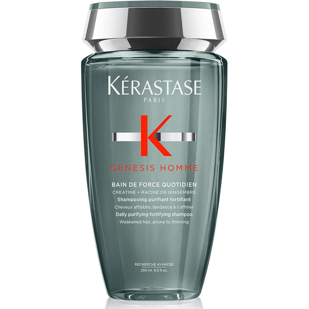 Kérastase Genesis Homme Bain De Force Daily Purifying And Fortifying Shampoo For Men, For Weakened Hair Prone To Thinning, 250 Milliliters