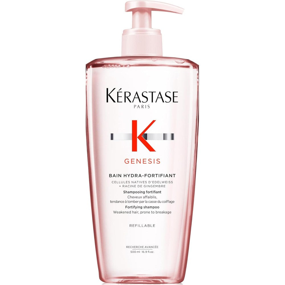 Kerastase Genesis Hydra-Fortifiant Anti-Hair Fall Shampoo For Weak Or Damaged Hair, Silicone-Free Strengthening Formula, 500 Milliliters