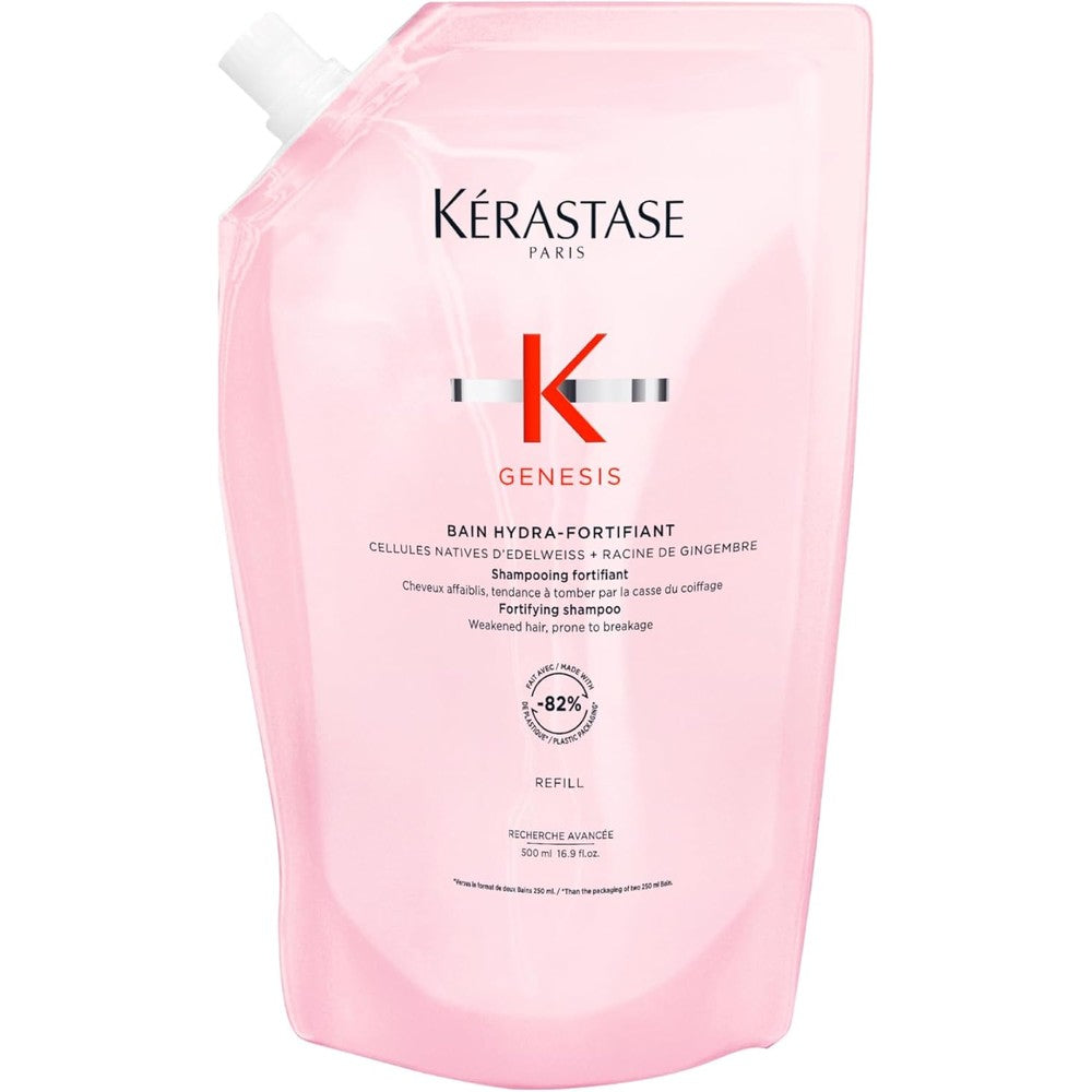 Kérastase Genesis Hydra-Fortifiant Anti Hair Fall Shampoo For Weakened Hair Prone To Breakage And Oily Scalp Support 500 Milliliters