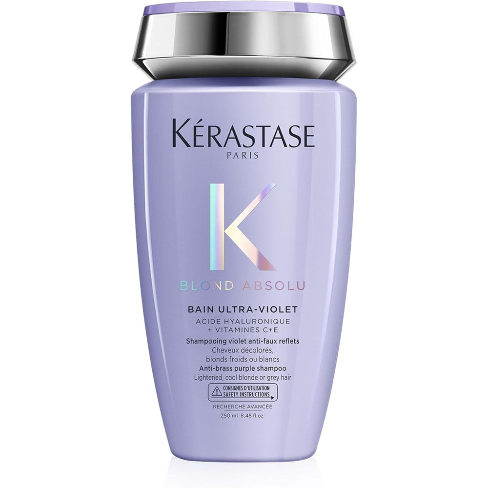 Kerastase Blond Absolu Bain Ultra-Violet Anti-Brass Purple Shampoo For Lightened Cool Blonde Or Grey Hair 250 Milliliters