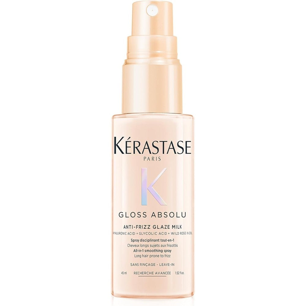 Kérastase Gloss Absolu Anti-Frizz Glaze Milk 45 Milliliters All-In-One Smoothing Leave-In Spray For Long Frizz-Prone Hair