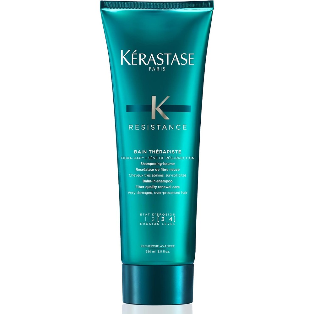Kerastase Resistance Bain Therapiste Balm In Shampoo Fiber Quality Renewal Care For Very Damaged Hair 8.5 Fluid Ounce