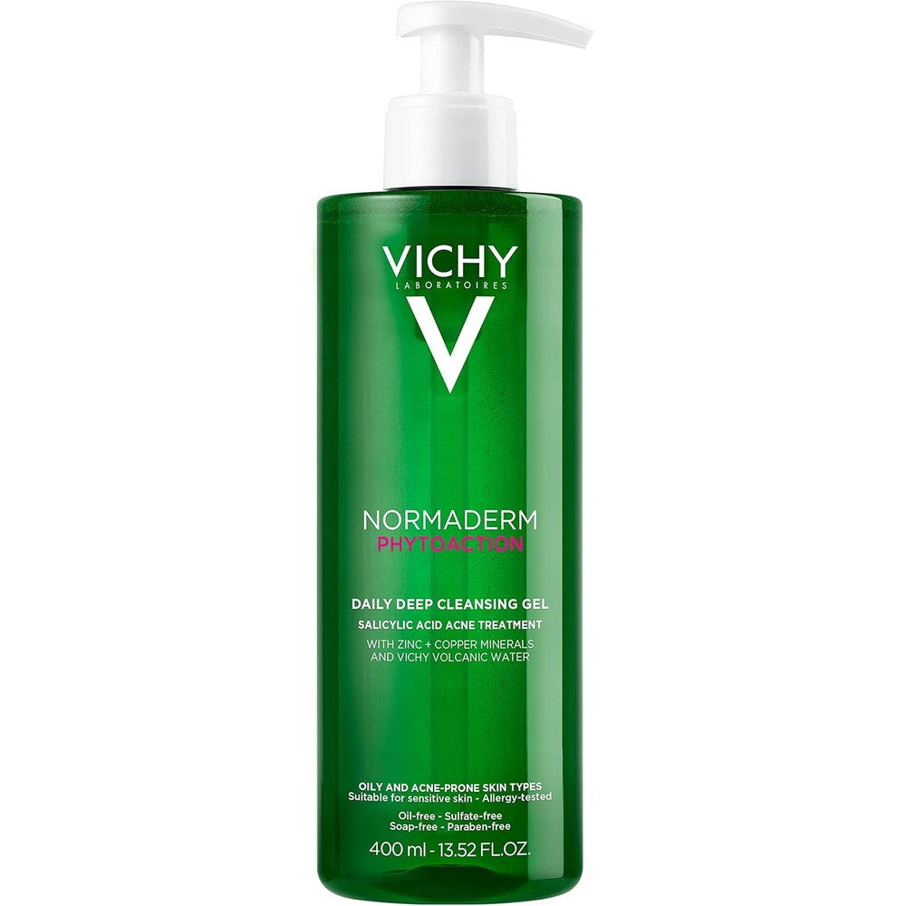 Vichy Normaderm PhytoAction Daily Deep Cleansing Gel With Salicylic Acid For Oily And Acne Prone Skin 400 Milliliters