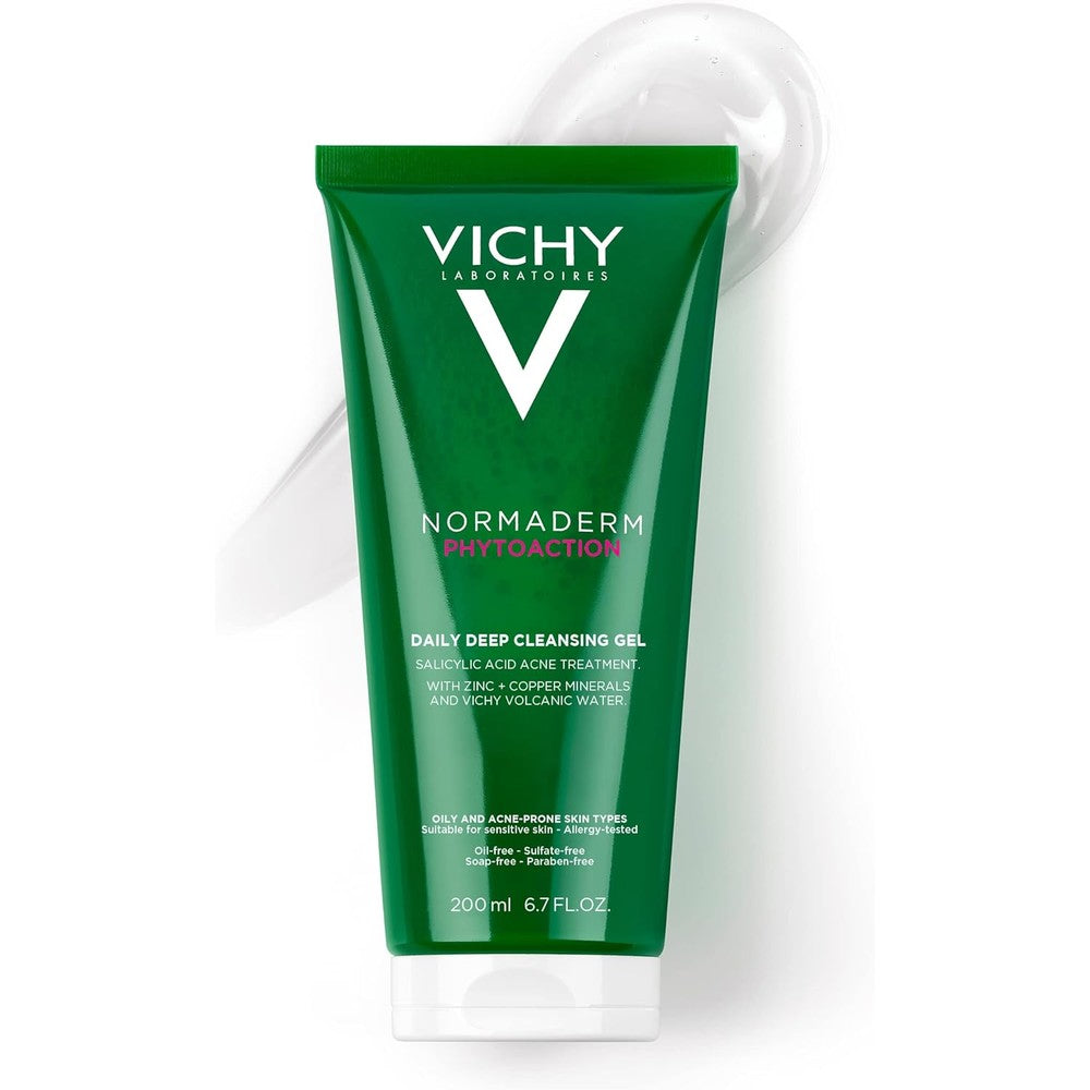 Vichy Normaderm Phytoaction Daily Deep Cleansing Gel With Salicylic Acid For Oily And Acne Prone Skin 200 Milliliters
