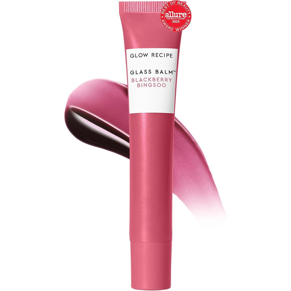 Glow Recipe Glass Balm Lip Treatment 12 Hour Hydrating Lip Balm And Moisturizer With Hyaluronic Acid Blackberry Bingsoo Sheer Berry 15 Milliliters