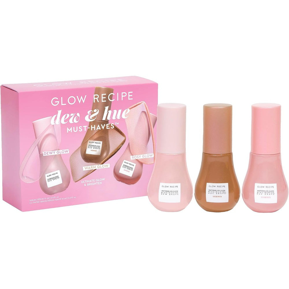 Glow Recipe Skin Care Set Dew And Hues Must Haves Limited Edition Travel Size Gift Set With Niacinamide Dew Drops Sun Glow And Rosy Glow 15ml Trio