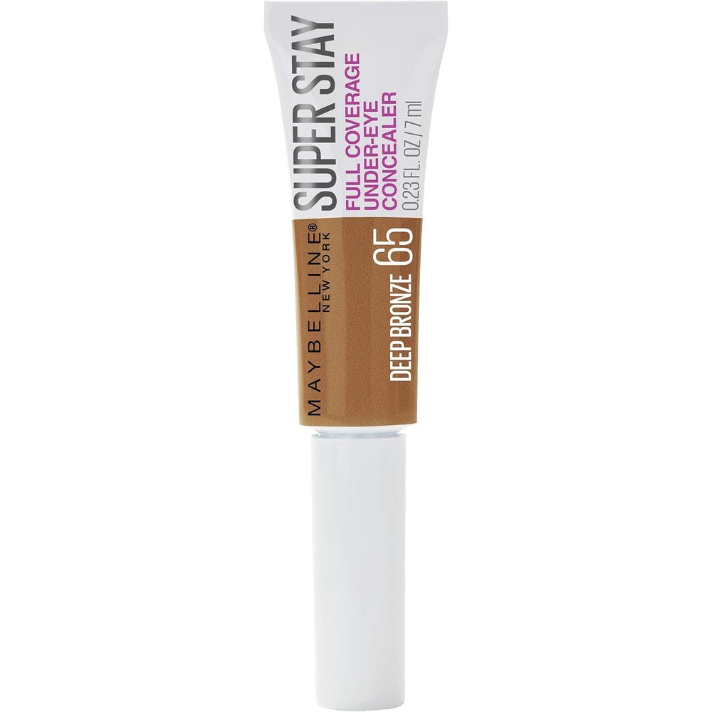 Maybelline New York Super Stay Full Coverage Under-Eye Concealer Liquid Makeup, 65 Deep Bronze, 0.23 Fluid Ounce