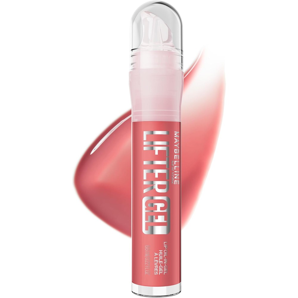 Maybelline Lifter Oil-In-Gel Lip Gloss For Glassy Bouncy Shine, Strawberry Shake Mauve Pink, Hydrating Lip Balm And Moisturizer With Hyaluronic Acid
