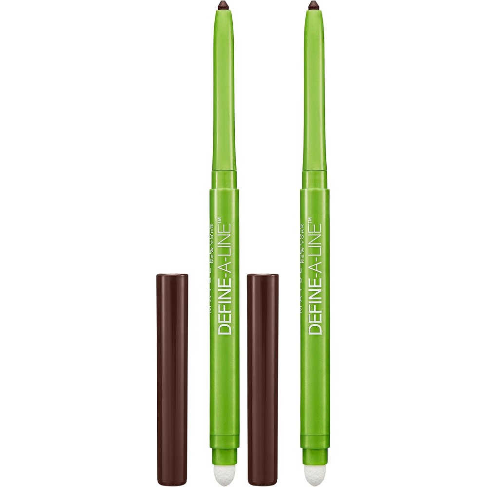 Maybelline New York Define-A-Line Mechanical Pencil Eyeliner, Brownish Black, Pack Of 2, Semi-Matte Finish