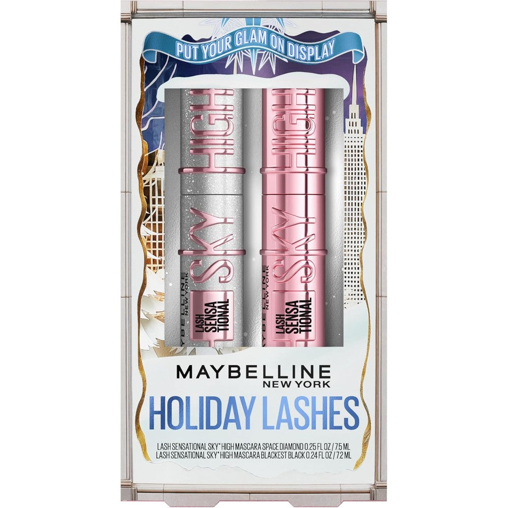 Maybelline Lash Sensational Holiday Makeup Kit With Full Size Sky High Mascara And Lash Sensational Glitter Mascara