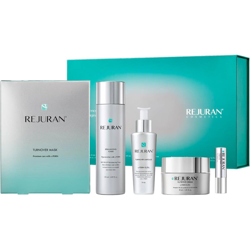 Rejuran Total Aesthetic Set With C-PDRN Salmon DNA Rejuvenating Daily Skincare Kit For Anti-Aging Firming And Deep Hydration Korean Skincare
